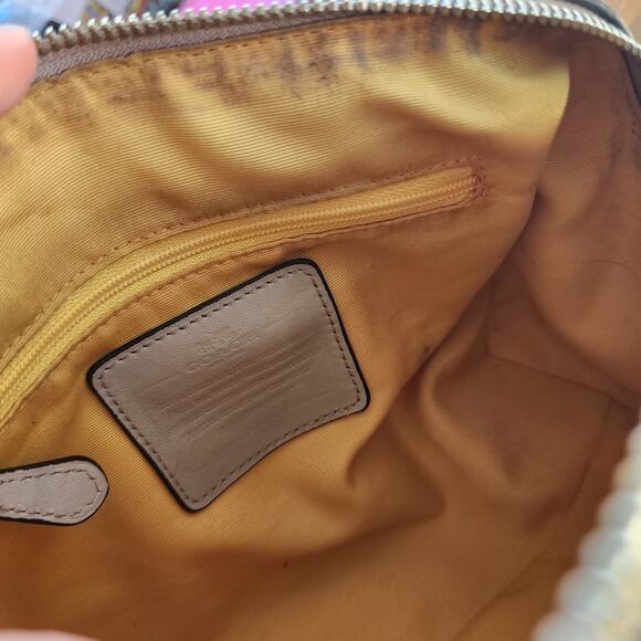 Coach Varsity Stripe City Zip in Signature Silver/Chalk Orange Hand Bag - Picture 9 of 12